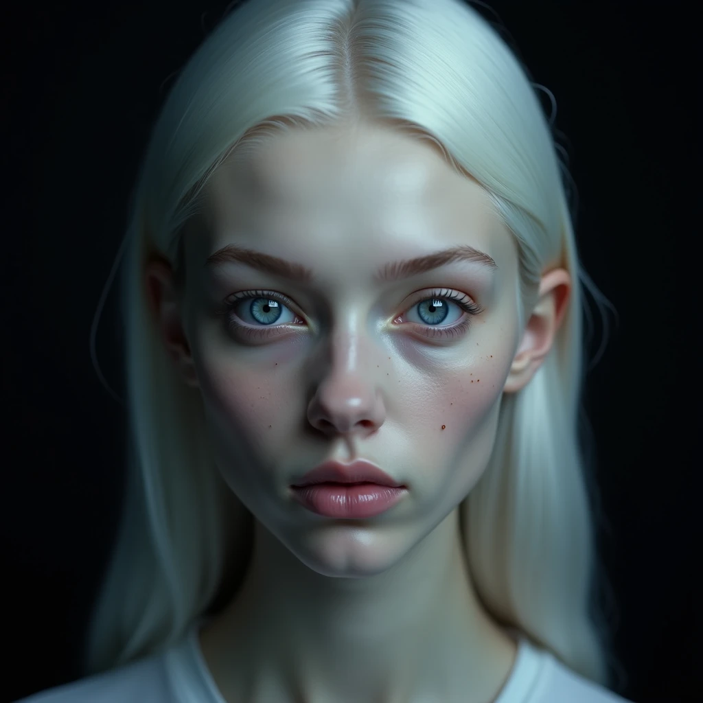 young woman with pale skin, (((white pupils))), Hyperrealism, ultra realistic, ultra detailed,  cinematic lighting, highly detailed, breathtaking, photography, stunning environment, wide-angle,  <lora:SDXL Horror Style:1>  sdxl horror style,