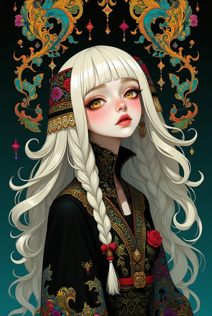 Gothic,Glass candy wrapper,Baroque,alphonse,Klimt,Rose pink,唯beautiful插画,Dark Magic,Frontal,Loose hair,Maximalism,Her Royal Highness,一个beautiful丽的少女,Smooth facial lines, golden eyes, shines,beautiful丽的长发,Tradition, she is an exotic princess ,Have charming eyes, deep eyes ,beautiful丽动人, long blonde hair with super fine lines,超high清画质,古斯塔夫Klimt,Hayao Miyazaki,Monet, circling air flow ,beautiful, exquisite,Self-illumination,Water Waves,Pattern,Complex details,Strong contrast,high,Level of light ,Photographic composition,Colorful Lights and Shadows, museum lighting ,最high