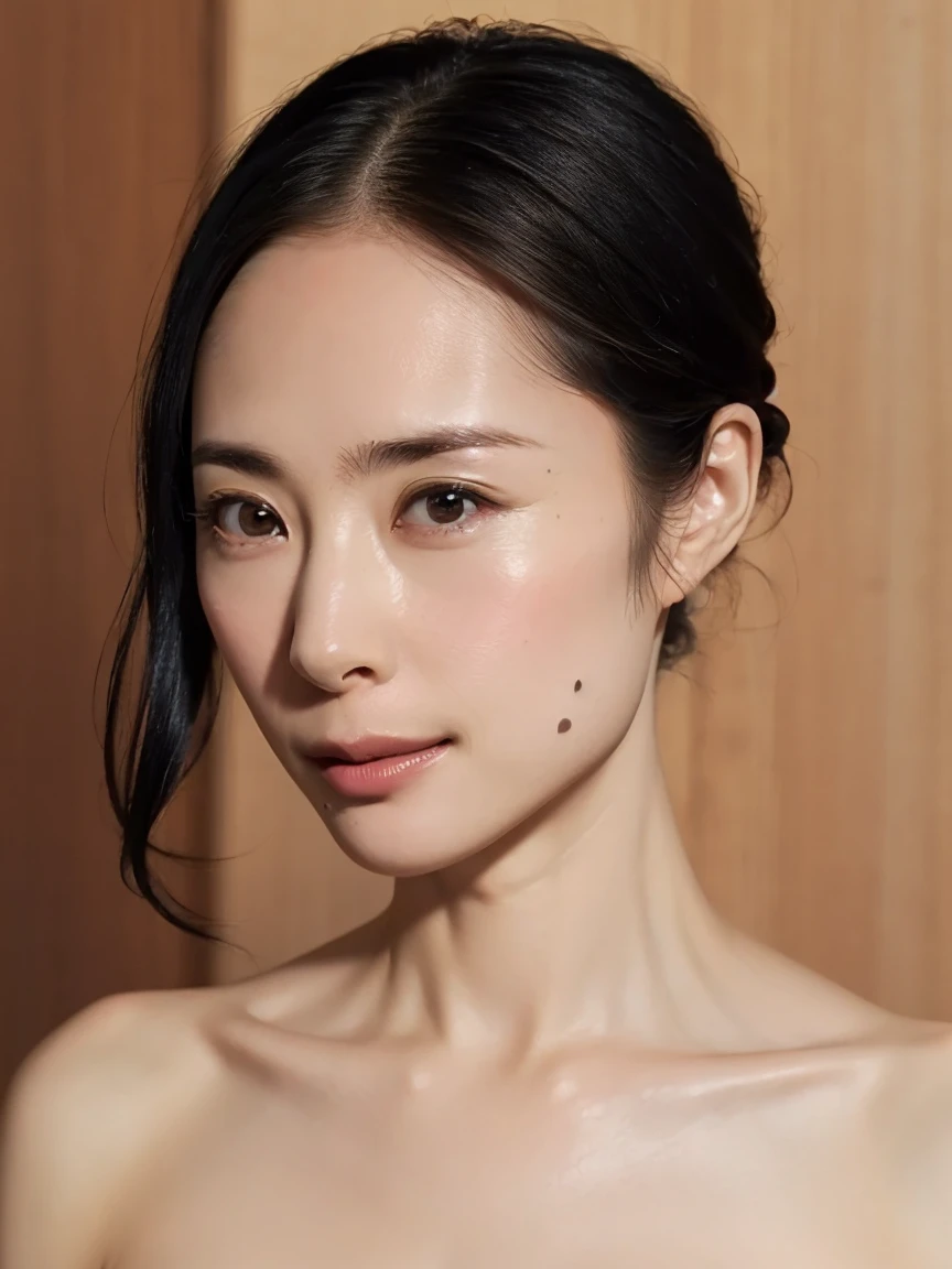 Highest quality, Ultra-high resolution, (Realistic:1.4), One person, Beautiful Face, (Faded grey hair::1.2), Medium chest, View your viewers, close,((((Fully nude)))),((((nsfw))))