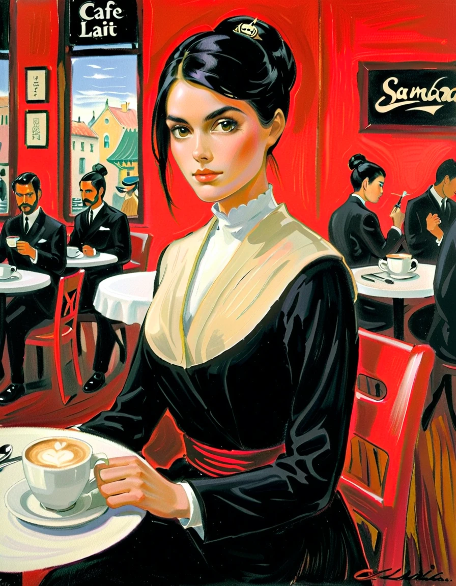 Cafe au Lait Boogaloo, Cafe Latte Girl, Espresso Samurai, Non-representational art