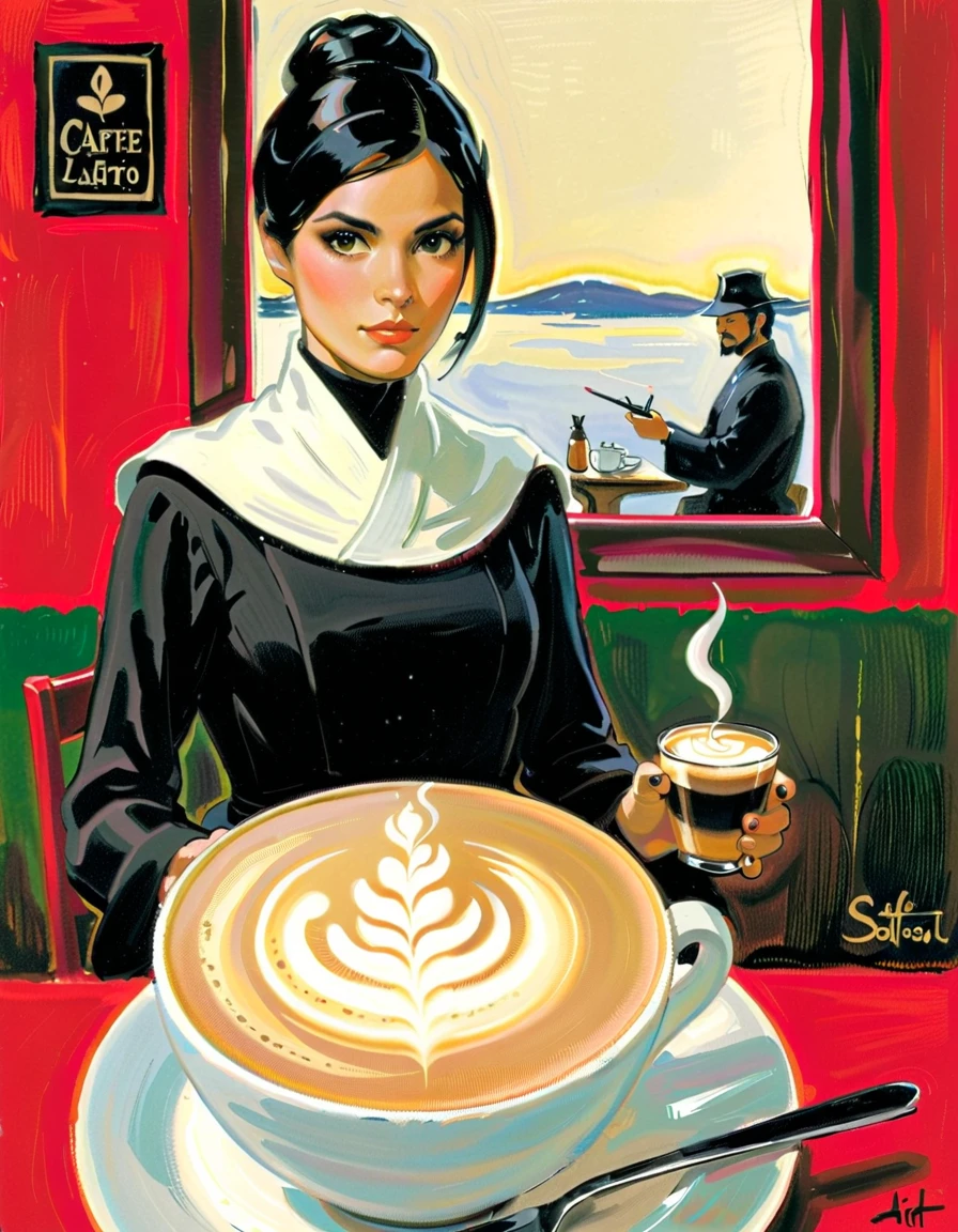 Cafe au Lait Boogaloo, Cafe Latte Girl, Espresso Samurai, Non-representational art