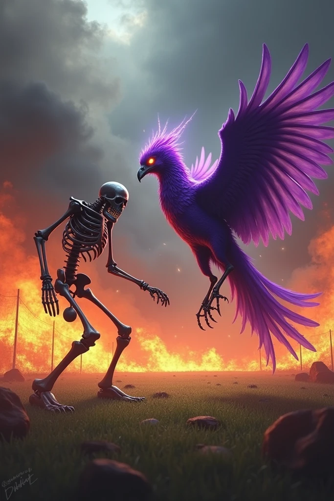 A skeleton playing brawlhalla as red raptor