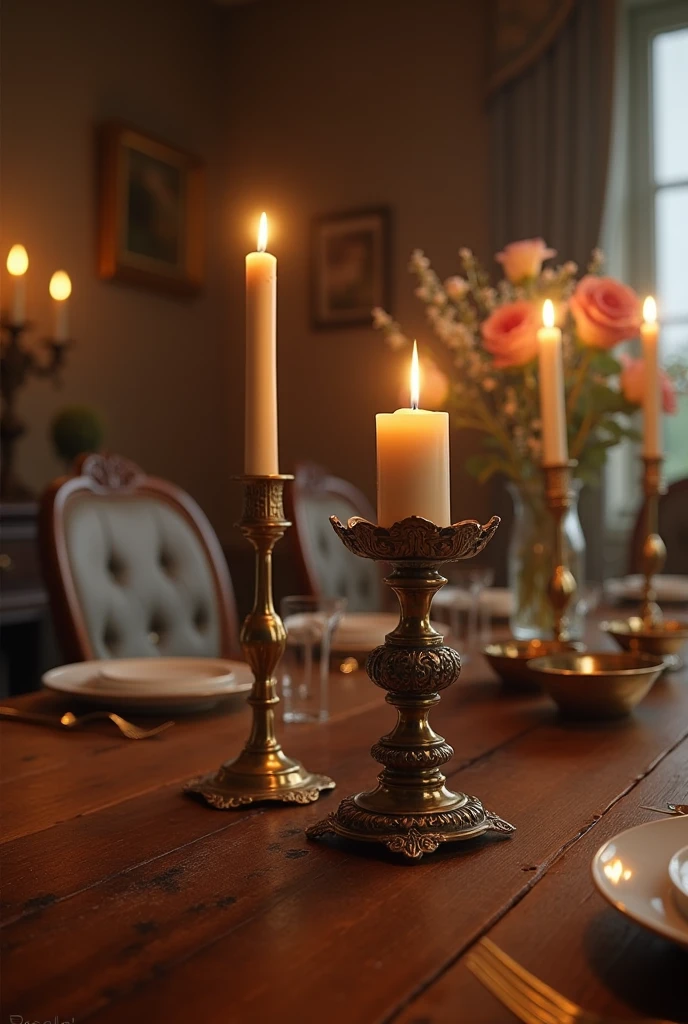 Special candles flavored in magical wedding, super realista, hiper realista, 8K.