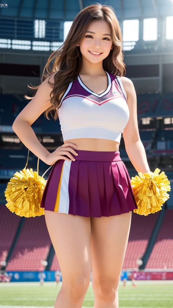 Rilee Marks (masterpiece, perfect eyes, photorealistic, intricate details, hi-res, 8k) portrait of girl standing at a basket ball game on court, there is a crowd in the stands, soft even lighting, 20 years old, beautiful woman, looking at viewer, full body view, ((dark brown eyes)), very pale blond hair, ((shiny pink and silver skirt and shirt)), (dress as a cheerleader) . high thigh stockings with belts and garter, top shows a nice cleavage, small perky breasts, sexy pose, (lots of ghetto tattoos all over her arms and legs and chest and stomach), wide hips, large thighs gap, very small shoulders, twintails, shy smile, red lipstick, shy smile, navel piercing, jewelry, bracelets, Quick Catliner, ((cute black eye liner)), thin, red lipstick, garter straps belt high thighs socks,