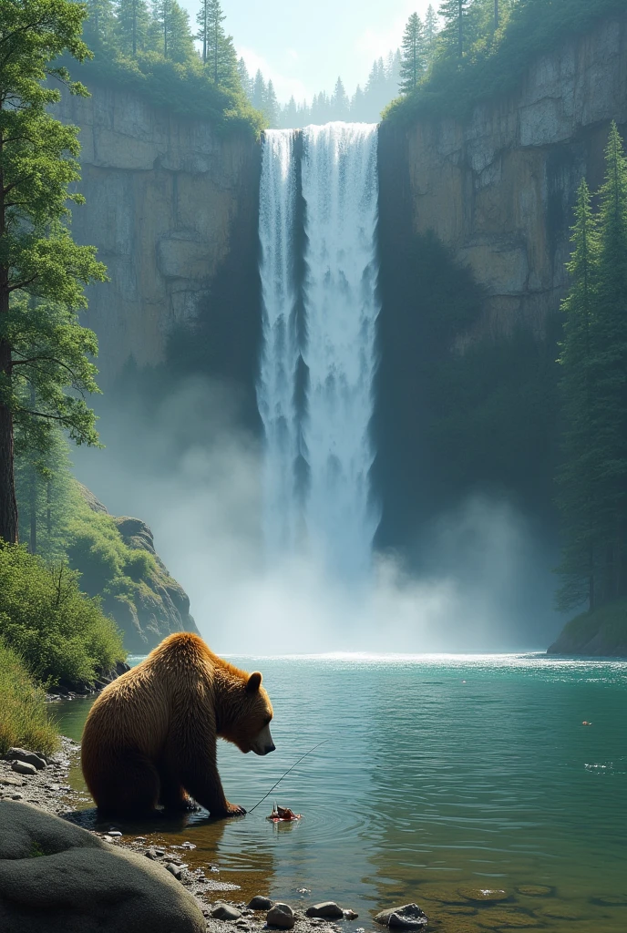 Rustling Forest Rattling Forest , there is an open area where a high waterfall on a ...