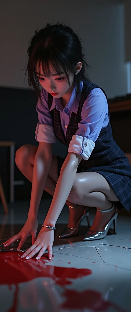 high quality, best quality, masterpiece, absurdres, vibrator in pantie, <lora:vibrator - new:0.75>,
1girl, office, blond_hair, business_suit, pen_skirt, spread legs standing:1.1, blush, ponytail, wet_pantie, sitting, wet_floor, (open clothes, exposed whole breasts, skirt lift:1.1),