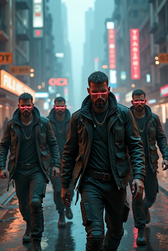 Begraund colour is nion green and light sky-blue. Five mans is gangster half photos , mans eyes is red colour, begraund in danger logo , all man face is angry, photo ratio 16.9 ,