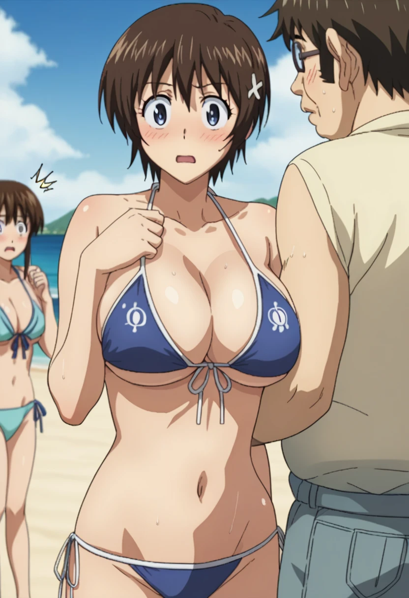 Shimizu_Kaoru 清水 Kaoru Major S5 OVA
Clip Skip: 2

default: 1 girl,Shimizu_Kaoru, Shorthair, brown hair, blue eyes, Big Breasts

メジャー ,  but 、 images of opening bikini cleavage with both hands are much harder to find than you might think.

Big Breasts 　Beach　Inside the Beach House 、bikini　Displeased　blush　Surprised　　　nsfw.
　 wet .　 middle-aged fat old man:(Harassment、Look at the chest、)　 middle-aged fat old manが彼女のbikini上:(bikiniをつかむ、bikini引っ張り、bikini持ち上げ、bikiniずらし、bikinipull、bikiniを脱がす、Underboob、bikiniリフトされる、bikiniが大きく上昇する)　