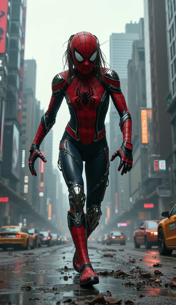  Marvel studios Spider women super hero riding a  red spider 