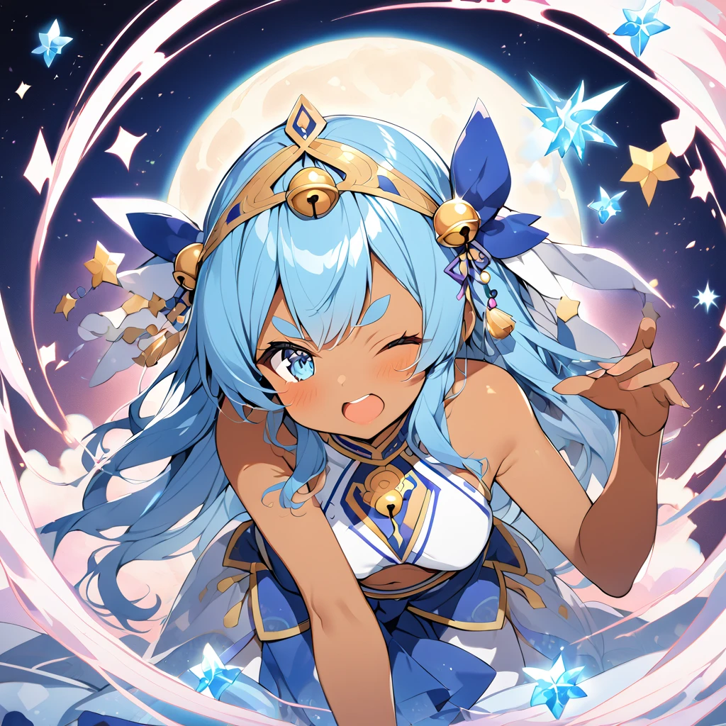 (ultra-detailed),(highres),(intricate detail),(best quality:1.2),(masterpiece:1.2),(extremely detailed CG unity 8k wallpaper),(tengen toppa gurren lagann (nia teppelin:1.3)),smile,solo,(symbol-shaped pupils:1.2),(+_+:1.2),looking at viewer,blush,(cloud hair:1.2),flower,hair flower,hair ornament,wristban