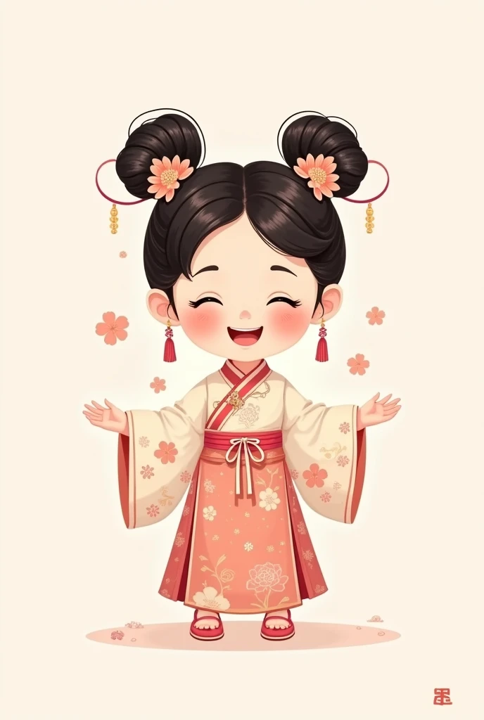  Flat IIIUstation style flat illustration style
② Jubilant is full of joy
③ Tang Dynasty style Tang Dynasty style
④ A super cute Chinese girl a super cute Chinese girl
⑤ Chinese traditional minimalism Chinese traditional minimalism