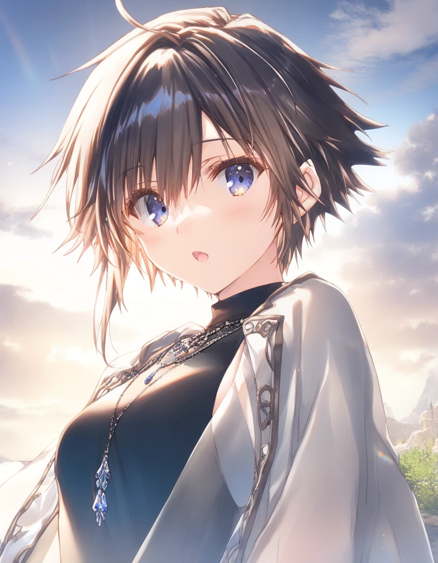 1girl, tomboy, little female, small breasts, beautiful detailed eyes,  open mouth, outdoors,wind, fantasy, game CG, break,((artist:mitsumi_misato)),(artist:fujiyama),(artist:suzumori),(masterpiece), (best quality), (ultra-detailed), very aesthetic, newest, beauty illustration,super detailed skin, (masterpiece), (best quality), (ultra-detailed), very aesthetic lighting,newest ,hi res,absurd_res,2023,shaded,digital media (artwork), realistic lighting, 4k, 8k, 