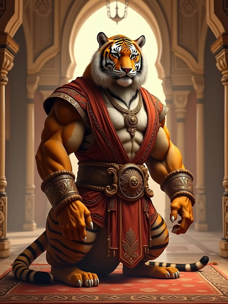 gay muscle furry sibirian tiger wearing white dirty sport sock