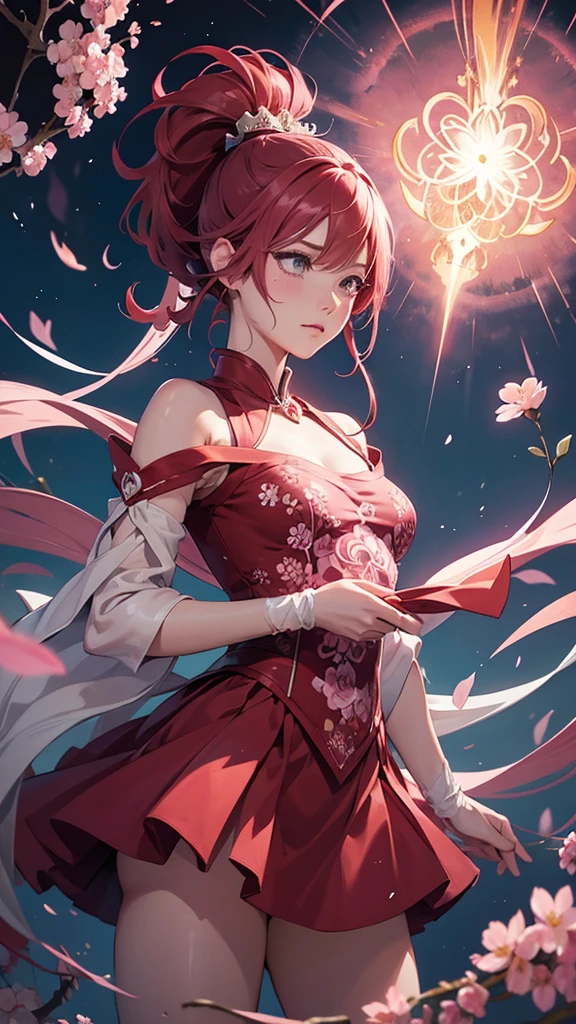  Official Art,  Unity 8K Wallpaper,  Very detailedな, Beautiful yet fleeting、beautiful, masterpiece,  best quality,Red Rose (zenTangle, Mandala, Tangle, enTangle),  Flower Ecstasy ,((Sakura Kyoko)) ( ponytail) one girl,  Very detailed,  dynamic angle ,  COWBOY SHOOTING , The most beautiful form of chaos, ((Magical Girlまどか☆マギカ)). elegant ,  BRUTALISM DESIGN ,  bright color , Romanticism, James Jean,  ROBBY DAWY ANTON, Ross Tran, Francis Bacon, It was very cold,  Petra Courtright ,  Gerhard Richter , Takato Yamamoto , Ashley Wood, atmosphere, red dress 、Red Long Hair、Magical Girl、Adrian&#39;genius((Big Breasts、Nipples))((Black Thong))((Lance of Longinus))