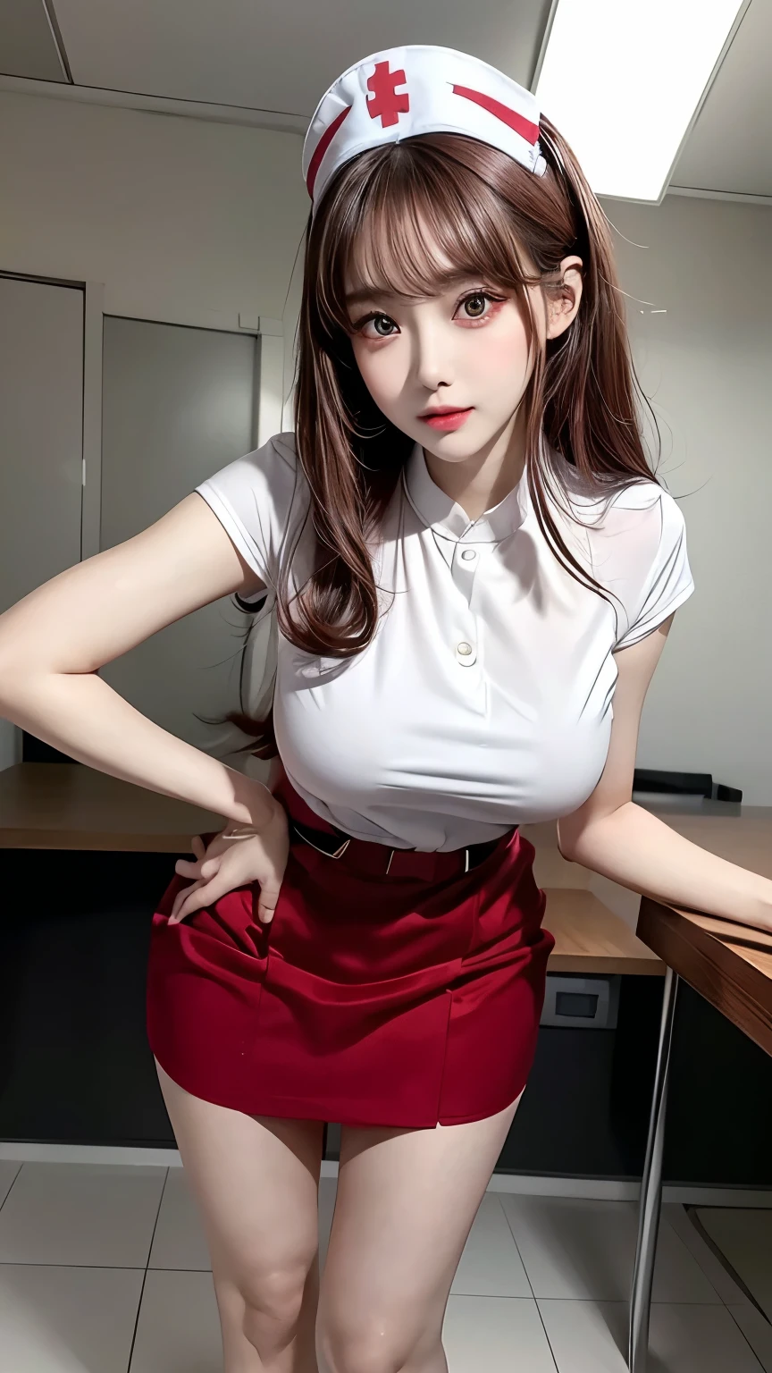 Typical and detailed CG Unity 8K wallpaper，（masterpiece），（Best Character Detail：1.36），Nikon D750F / 1.4 55 mm，original photo，Professional lighting， Physically Based Rendering, 1 busty girl, Female Soldiers，(Dark green military uniform，(Dark green military uniform，Open clothes，See cleavage)，Business suite，Fabric texture military uniform, Perfect military calm)，(Wear a plain white shirt under your jacket:1.25)，(Black Tie)，(Military cap，Short skirt，High heel，Full body view，Kneel on one leg:Put your hands behind your head，(Have a delicate face:1.2):0.2]:，Pure love face_v1，(Huge breasts 1.55),(),(Loafers：1.45),(Put your hands behind your head:1.55),(I look up from below:1.55)，Large Breasts，Thin waist，Loyal Maid，Obey everything,Very obedient，付出型性格和Likeable的个性，Obedient personality、Likeable，Absolute obedience，Absolute obedience，Willing to give everything，With a confident smile，wait