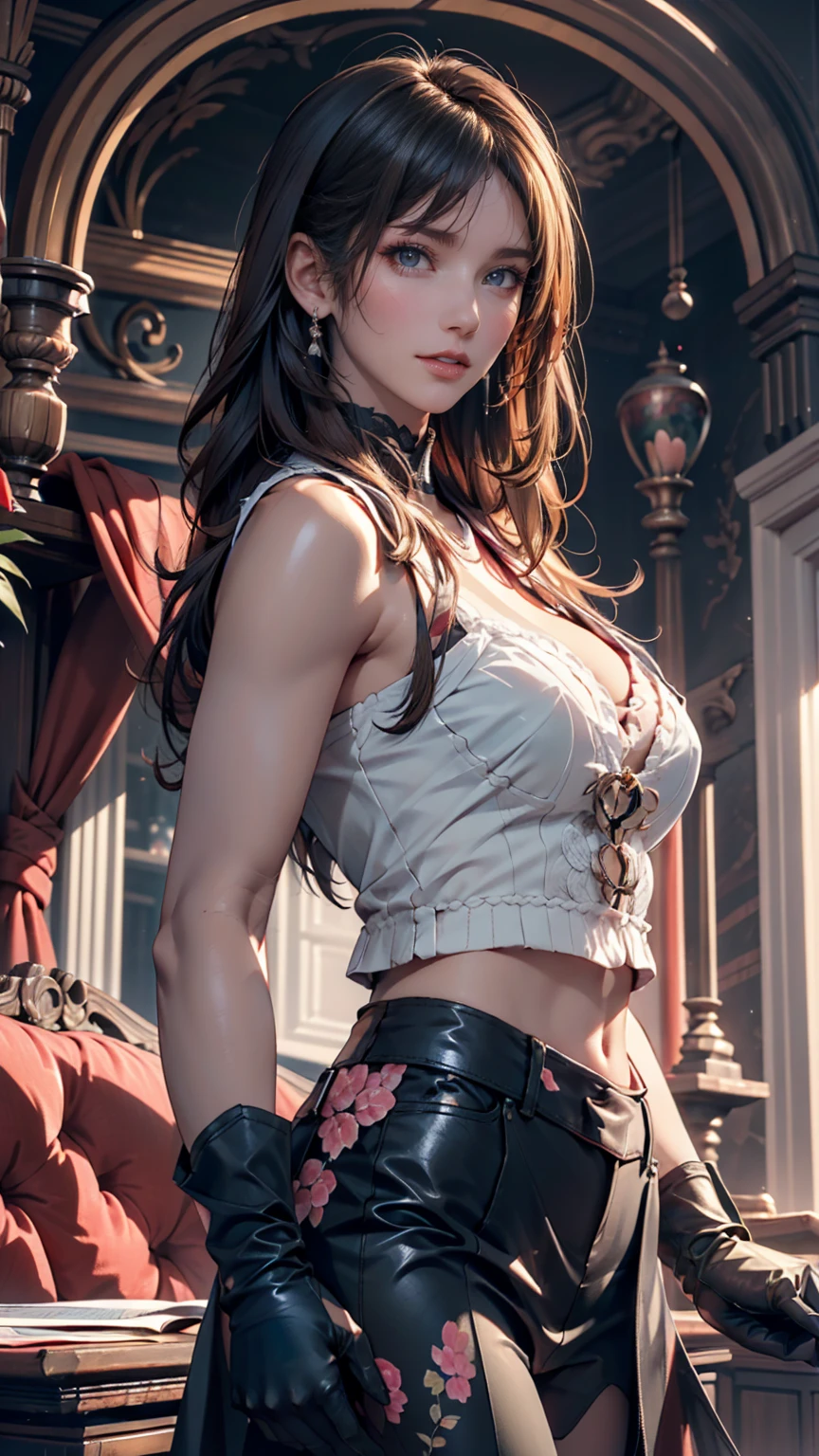 Tomb Radar、Lara Croft、ancient ruins、cave、dark、Hold up a lit torch to light the way ahead、pistol(Colt Government)Hold