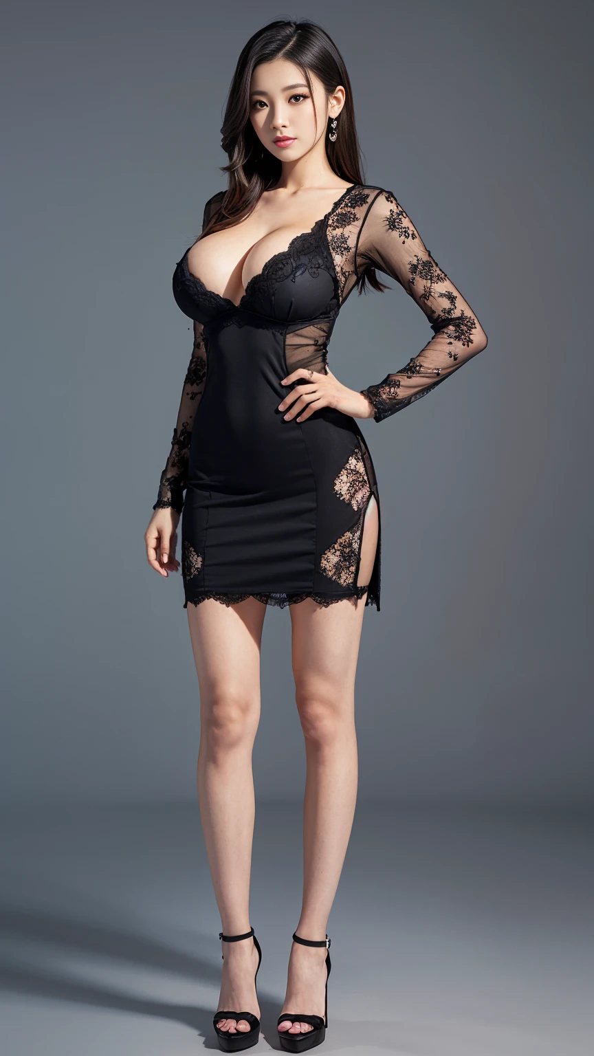 (best quality, ultra-detailed, realistic:1.37),portrait,voluptuous woman,flower,tight dress, Random dress color, passionate look,large buttocks,vibrant colors,soft lighting, standing, full body view, extreme tall, long legs, very tall, tall,
