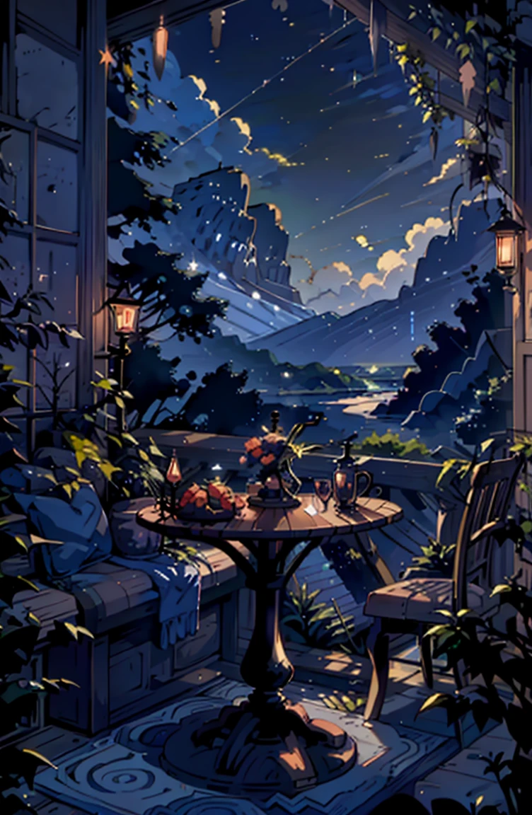 {{{ crescent,  table top  }}}, {{  best quality,   super precise illustration , Beautiful and delicate water}}, {{Very delicate light  }}, {{nature, Painting}}, {{  excellent lighting  , A more transparent star, Quality Mountains々々々々々々々,   very beautiful 8K PCG wallpaper  }}, (Mesa),   sunrise,   randomly distributed clouds, cliff, ((Rotating starry sky)), ((Lake of the mountain stream)), {{{Luminous Particles,Warrior,    Has a Sword  ,    Japanese knife   }}}