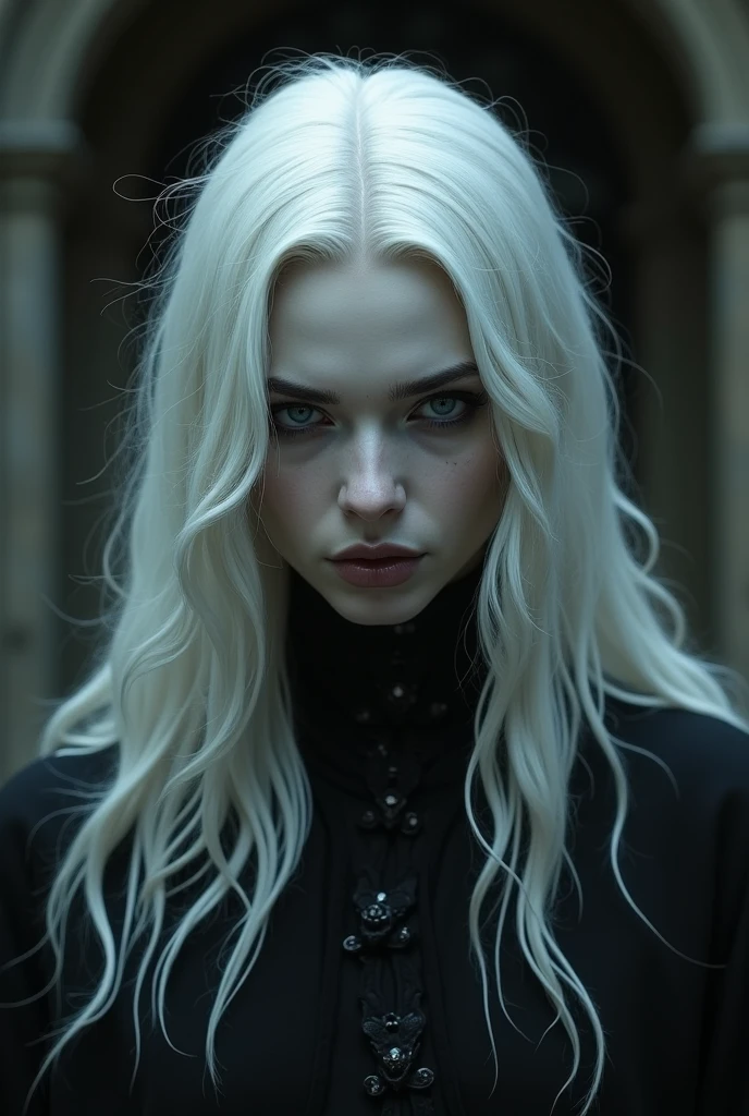 White haired Vampire SeaArt AI white-haired-vampire-seaart-ai