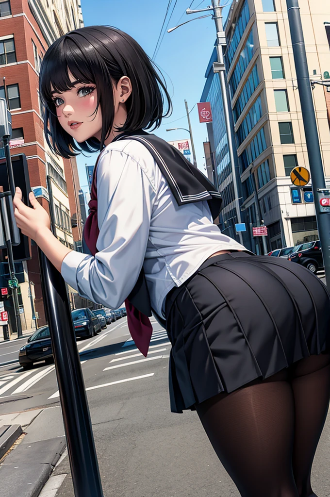 Giantess Art, Overly realistic schoolgirl , 非常に詳細な giantショット,  giant,  short hair on the nose ,  Black Pantyhose , A giant schoolgirl&#39; much larger than a skyscraper , Wear rimless glasses, Big Breasts,  Navy Blue Blazer ,  red tie ,  mini skirt ,  Black Pantyhose , I don&#39;t wear shoes.,  High Rise Under Your Feet ,  Miniature City , 足元までの高さしかない Miniature City で、しゃがんで pee をする, The city is a sea of urine, Urine Tsunami,  Small Trains and Small Cars Are Being Washed Out with Urine .,  Full body description , GTS, Giga Giantess,  Black Pantyhose ,  Pantyhose Legs, Pantyhose Legs, ,Trampling City, Crash City ,Small Town,Micro City,  pee ,