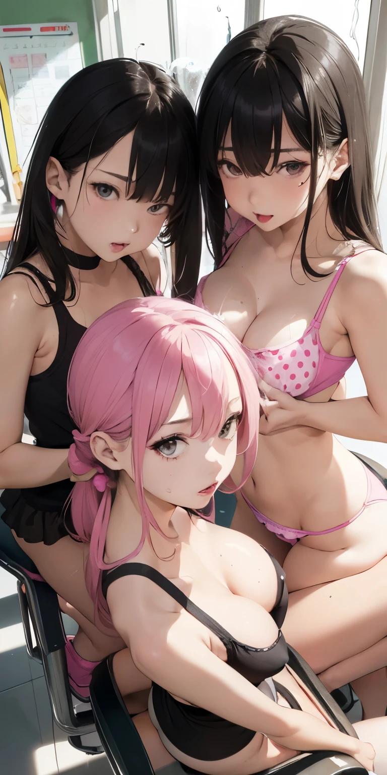 (((nsfw:1.5)))、highest quality、complete limbs、full finger、one beautiful woman、((beautiful big breasted woman:1.3))、straight hair woman、long hair woman、pink hair woman、(((One-piece school swimsuit with only one bright pink color:1.8)))、sexy pose、Bedroom、bed、pink futon、Woman with legs wide open、(((A woman surrounded by five naked men:1.5)))、(((gang rape:1.5)))、(((insult:1.5)))、(((rape:1.5)))、(((woman raises her hands up)))、 (((Men and women having sex in the missionary position:1.5)))、(((A man shifts his school swimsuit&#39;s crotch area and inserts his penis into a woman&#39;s pussy.:1.5)))、((woman crying with pleasure:1.3))、((A woman gasps with her mouth open due to the pleasure of climax:1.3))、suffering face、blushing、(((men are holding women&#39;s arms)))、(((men are grabbing women&#39;s legs)))、(((A man is fondling a woman&#39;s breasts)))、(((Men are ejaculating into women&#39;s bodies.:1.3)))、(((The woman&#39;s body is covered in semen:1.5)))、(((A man ejaculates inside a woman&#39;s pussy and releases semen into her uterus.:1.5)))