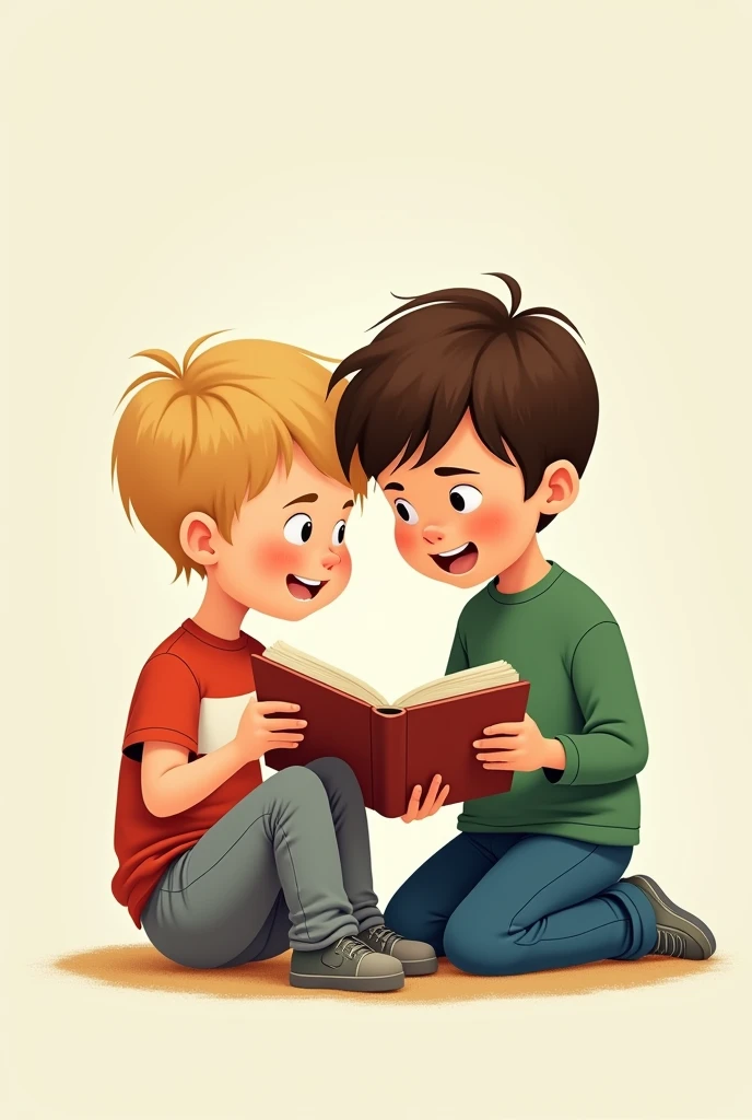 Two people studying the Bible in cartoon