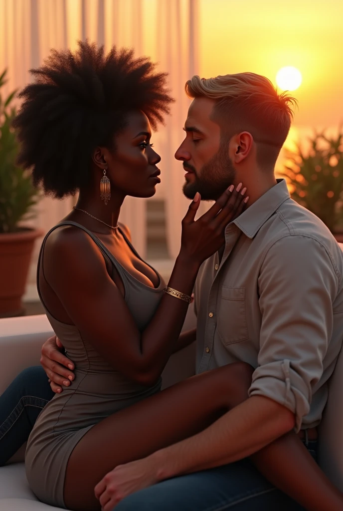 (photorealism=1.2), black man kissing seven-year-old white girl's ass