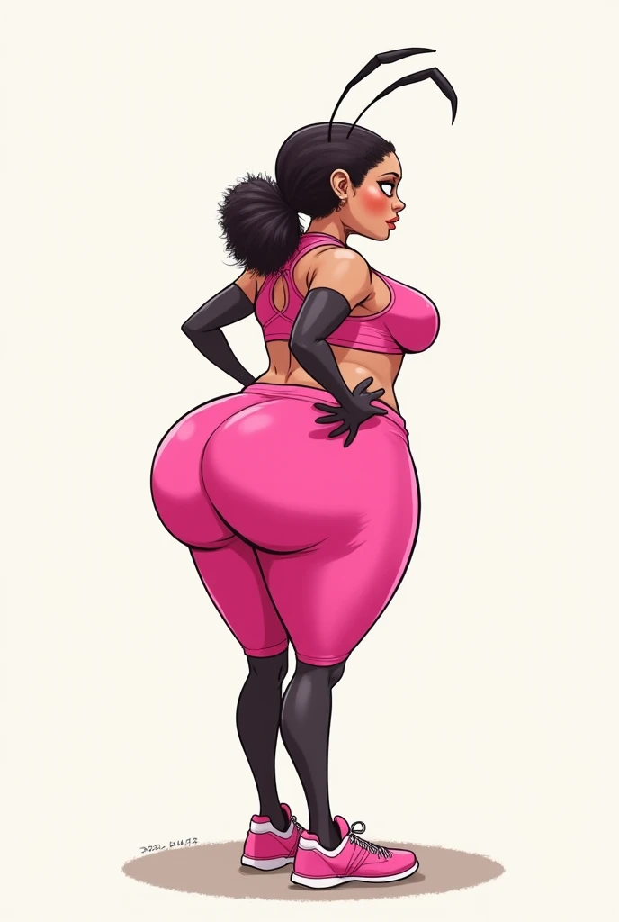 nicki minaj jewelry, thick thighs, wide hips, glossy lips,afro, small breast, milf, yellow eyes, white blank background, mature,black fingernails, mother, perky breasts, tomboy, ebony dark skin, luxury, tattoos, voluptuous, thick, buxom,pink pink leggings, mother, milf, wide hips,thick thighs,birthing hips, huge ass, back shot