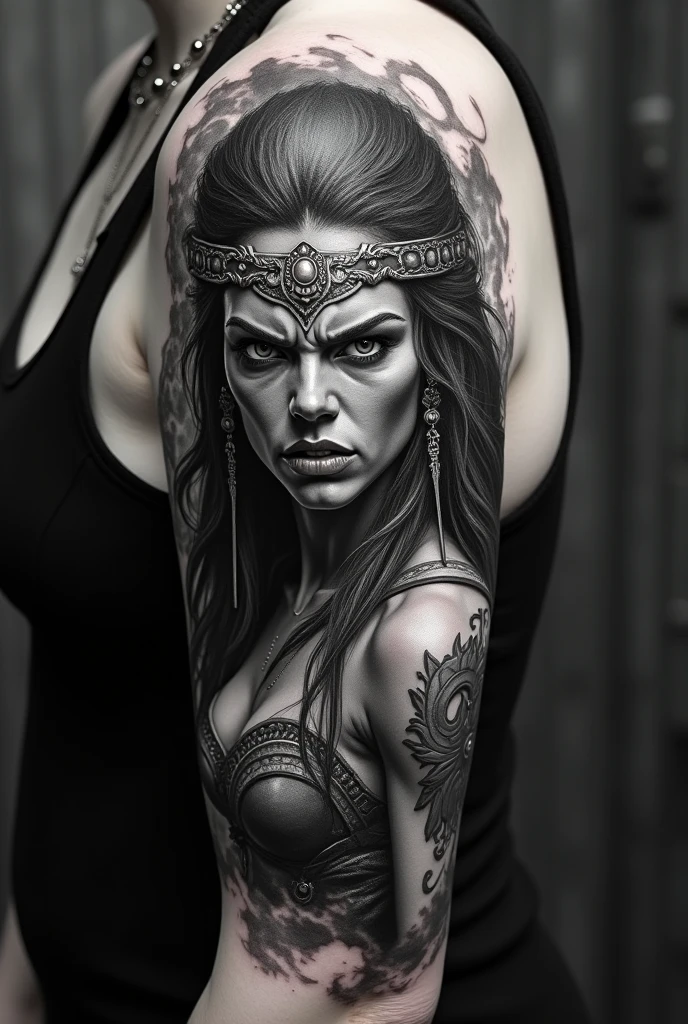on tight create an amazing image portraying a amazing tattoo, the image should reflect the bold message that human body ca be a subject for an art. Ultra-Realistic. Ultra-Detailed. Ultra-Sharp Hi-Res. 8K. Centered. On Frame.