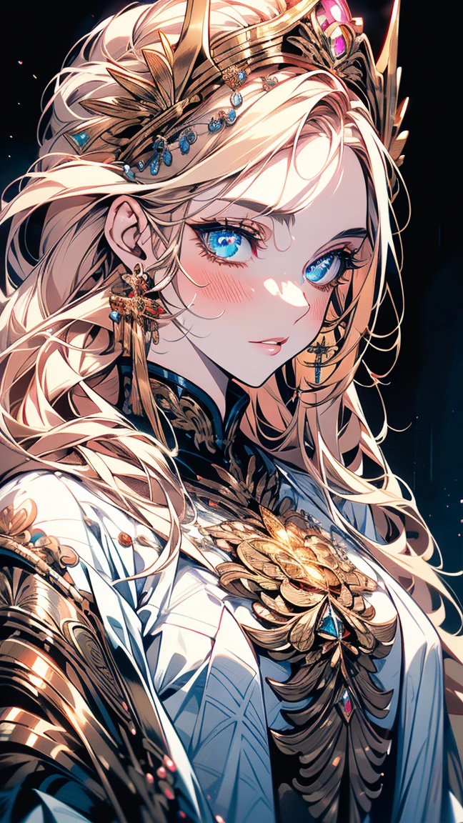 best quality, masterpiece, Big breasts部, (Big breasts), Delicate skin texture, Detailed cloth texture, Detailed face, Super details, 8K, intricate details, 1 girl, 30 years old, high contrast, High resolution eyes, Blonde