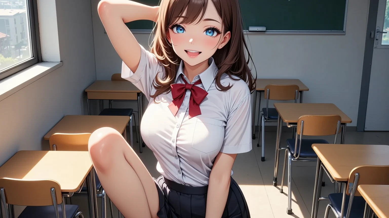 Ultra realistic 16 years old, two girls, obra maestra, mejor calidad, alta calidad, defined, detailed, HD, (piel morena), ojos definidos, ojos cafes intensos, long eyelashes, small mouth, sonrisa, :D, very long hair, pelo liso, pelo oscuro, cuerpo reducido, bosom barely contained, big breasts, sexy, posando foto, estudio, mini skirt rosa, sin sostenes, no bra, excitada, pezones erectos, libros, sentada, leyendo, nice view, full body, nice body, pink, camisa blanca, camisa ajustada, abierto, mojada, sudada, caliente, tight, sonrojada, nice legs, no socks, sin flequillo, peinada hacia atras, teacher big breasts, pose lasciva, kiss student teacher, petites, no skirts