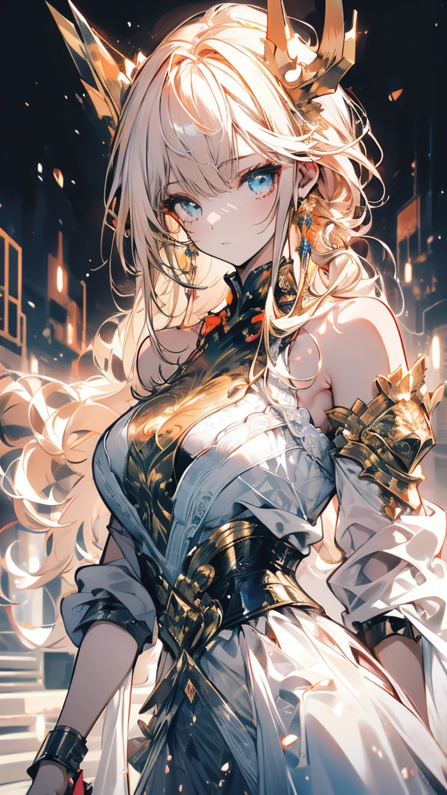 (Masterpiece:1.2), full body, random cloths, best quality, (illustration:1.2), ornate decorations,(Masterfully crafted Glow, lens flare), (ultra-detailed), hyper details, (delicate detailed), (intricate details), (cinematic light, best quality Backlights),(bioluminescent hair), (glowing eyes), (Dynamic:1.2), ((makeup)), absolutely eye-catching, prehistoric,((colourful paint splashes on background, dulux,)), ((caustic)), dynamic angle, (Captivating),(Intricately Detailed Cinematic :1.1), ambient occlusion, ambient light, ray-traced reflections,(best illumination, an extremely delicate and beautiful), ((cinematic light)), colourful, powerful, (Cinematic masterpiece),big dreamy eyes, perfect proportions, perfectly drawn face, Albedo, white hair, chains, comfortable, Intense, day, Golden sky, Inticing, illustration, Angels everywhere, yellow eyes, red roses, chains, splashes of colour, smooth soft skin, Golden Hour, atmospheric, Park, Fields, Bullets, Breath-taking, ambient light coming from sky, soft warm glow coming from chains, god rays, halo, beautiful intricate coloured hair, symmetrical, soft lighting, , concept art, digital painting, looking into scenery, realistic reflections, tracers everywhere