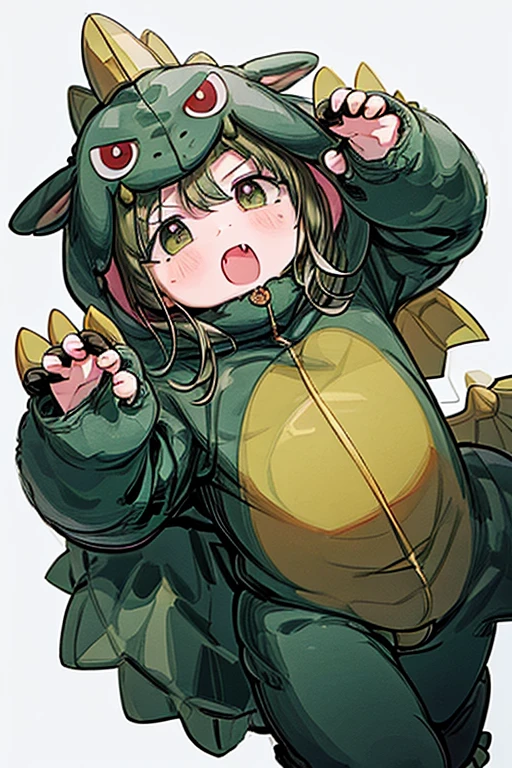 gaogaonichika, 1girl, solo, hood, bangs, fangs, animal costume, tail, wings,
holding, holding candy, holding food, holding lollipop, leg up, solo, blue background, feet out of frame, invisible chair
<lora:nichika-gao-v1.1b:0.9>