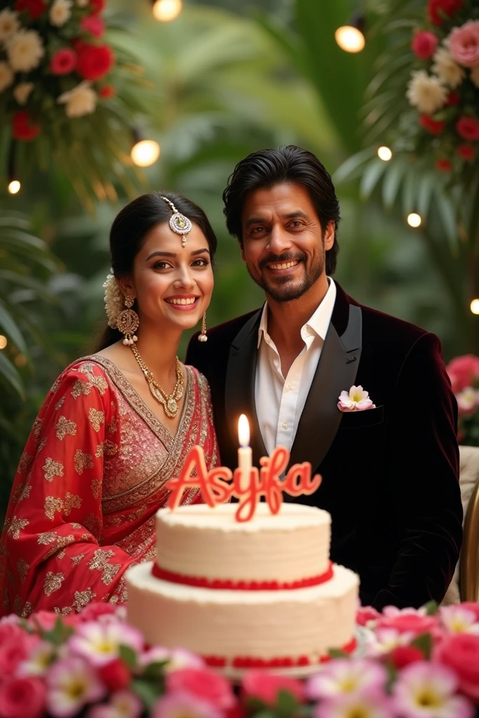 Lalit a birthday boy wearing army cutting cake with a Russian girl holding an alcohol bottle
