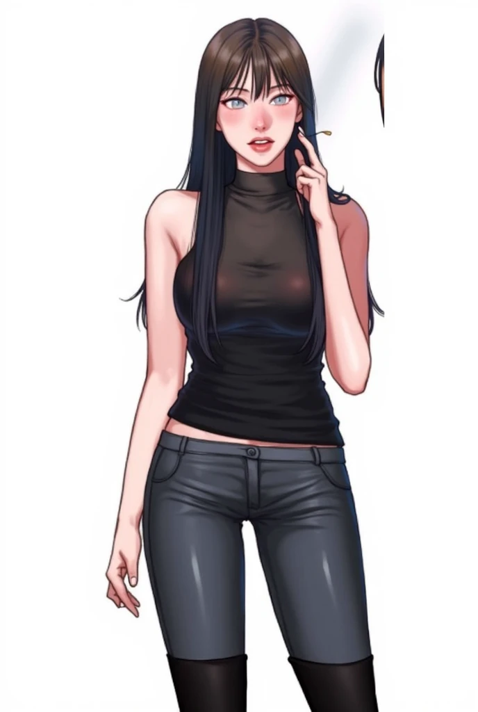 score_9, score_8_up, score_7_up, pixel art, 1girl, simplified background, Asian, mafia business outfit, , sunny, lovely, hime cut hair, scowl, black lips, black eyes, tattoos
