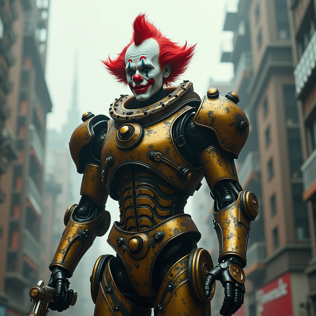 Pennywise robot, estilo vhs, jogando rpg