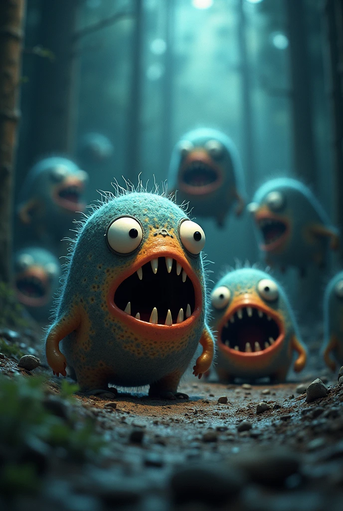 Create an image where there are many gaping eyes and they have an x over them. 