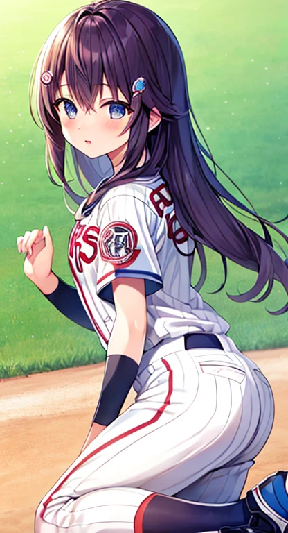  best quality,Hiroi Koyori,cute, baseball uniform at the baseball field, school ground,