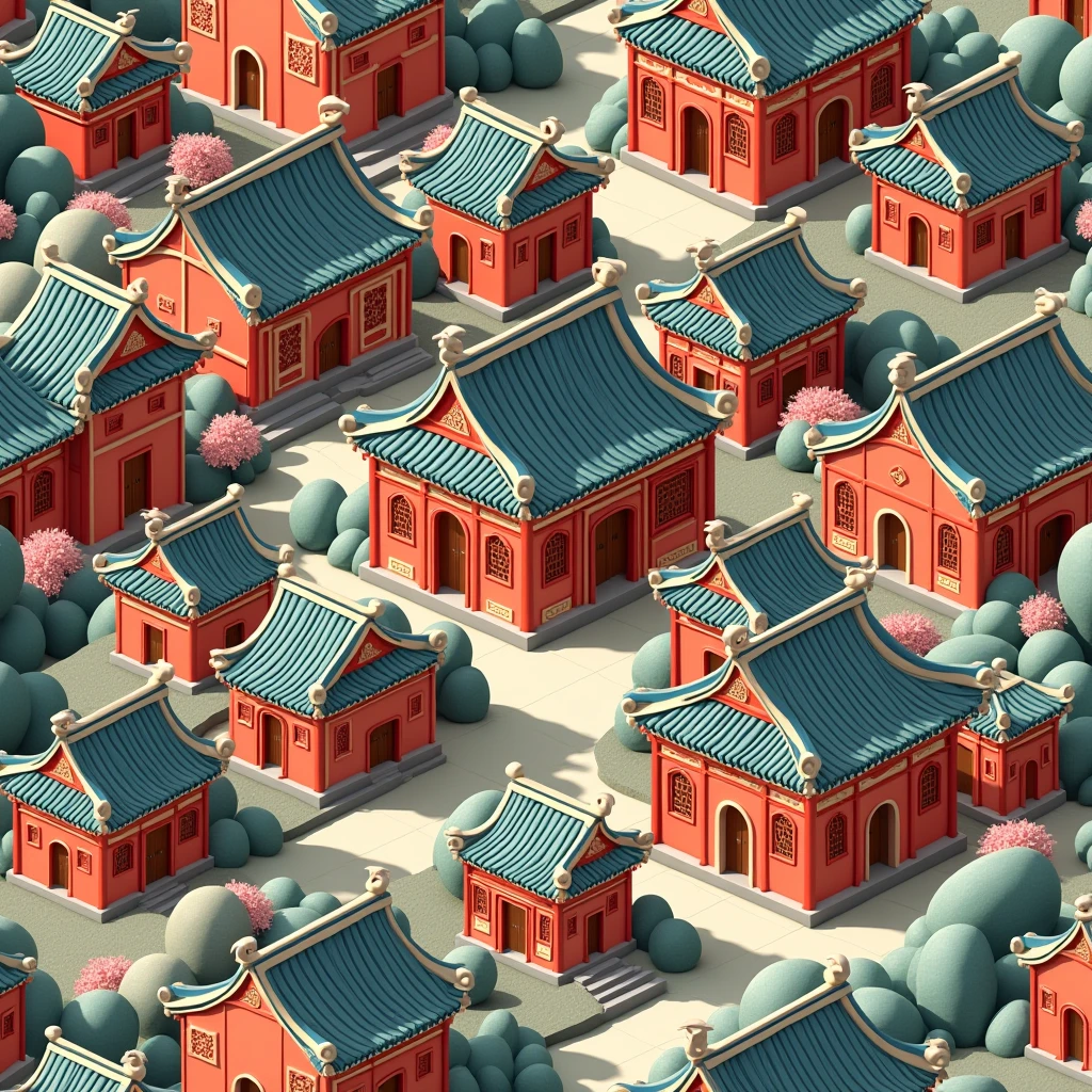 miniature,super cute clay world, isometric view of beijing city ,cute clay freeze frame animation,beijing palace museum city,people ,trees,grass ,tilt shift, excellent lighting, volume, landscape, brush,rendering,3D,super detail