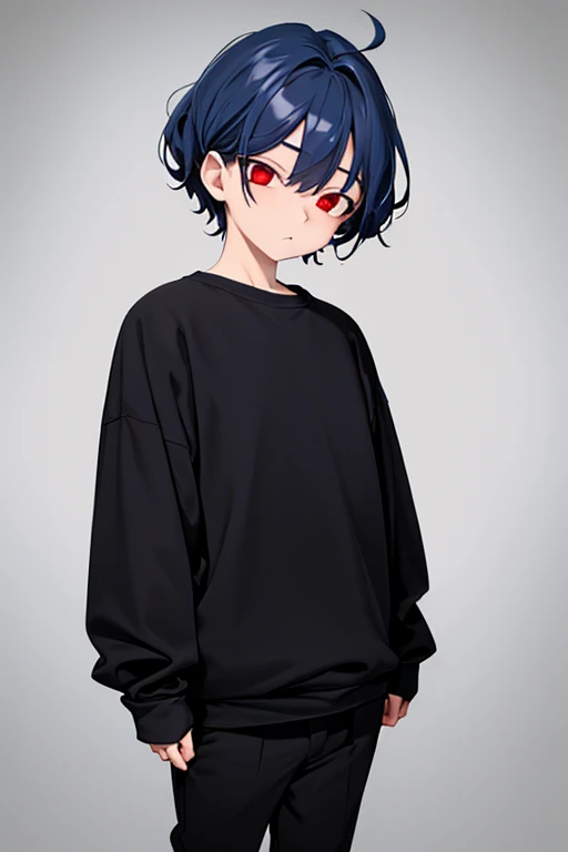 masterpiece,  best quality ,  ,  semelhante a kemoNo, 1 ******, Alone, black sweatshirt,black pants, standing, À Noite, looking away, , facing the right , side camera angle, side photo,foto close up , _tsu_No_Taizai,blue hair,  red eyes 