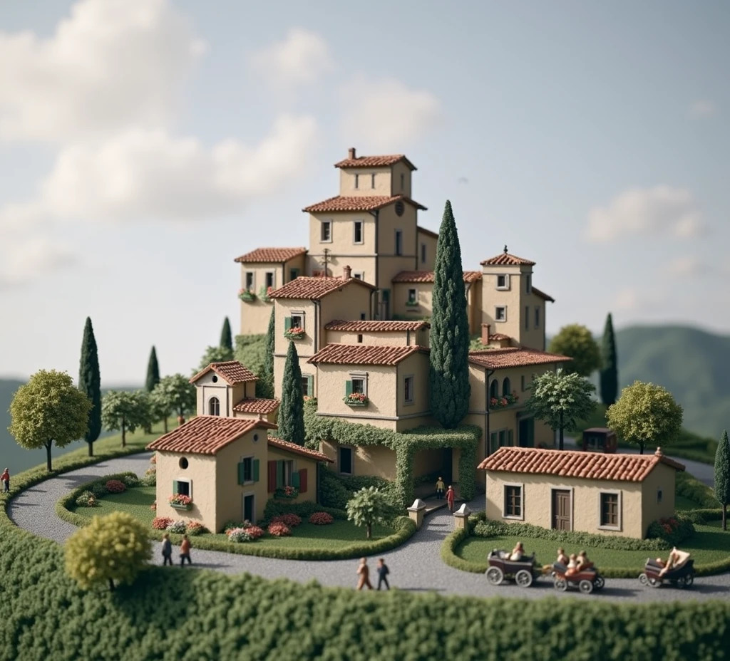 A Italian province in the tuscan countryside but a miniature resin model