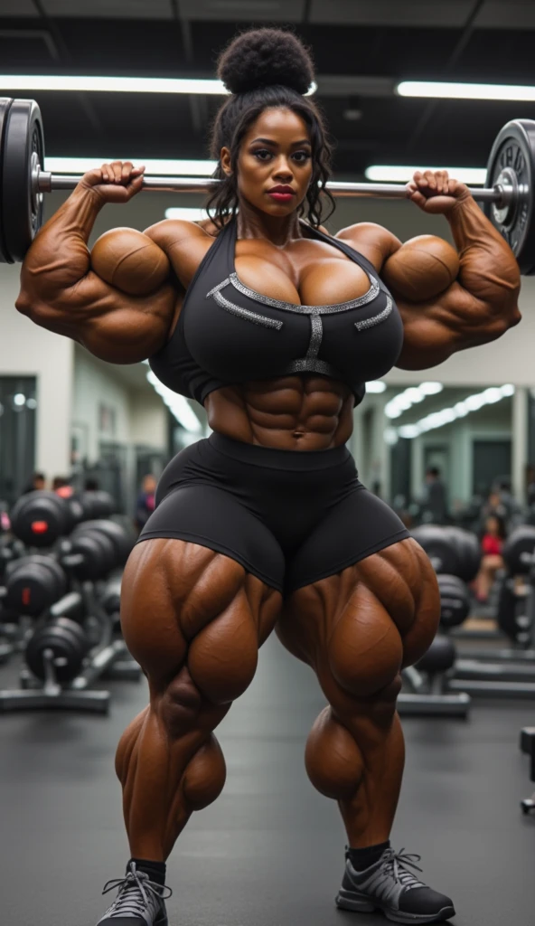 2heads, bikini, white , posing for a picture in a studio, posing and flexing, powerful and huge, incredibly strong and tall, exaggeratedly large physique, exaggerated physique, absurdly massive physique, thicc, thick body, proportionate arms, strong and tall, bodybuilder, superhero bikini, thick thigs, big arms