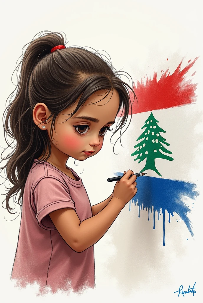 Cute malaysian girl with hijab holding palestine flag with nametag Miss Dot