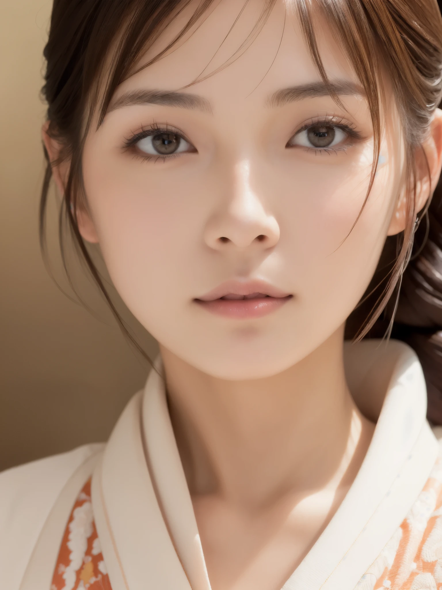 (best quality,highres,ultra-detailed),((portrait )),1beautiful Japanese lady,beautiful detailed eyes,beautiful detailed lips,extremely detailed face,longeyelashes,soft smile, hair up,natural lighting, wearling japanese elegant Kimono, 