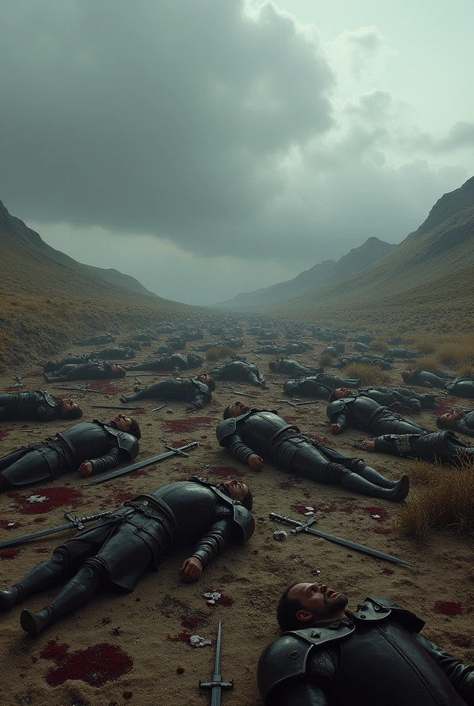 war fantasy scene, all dead