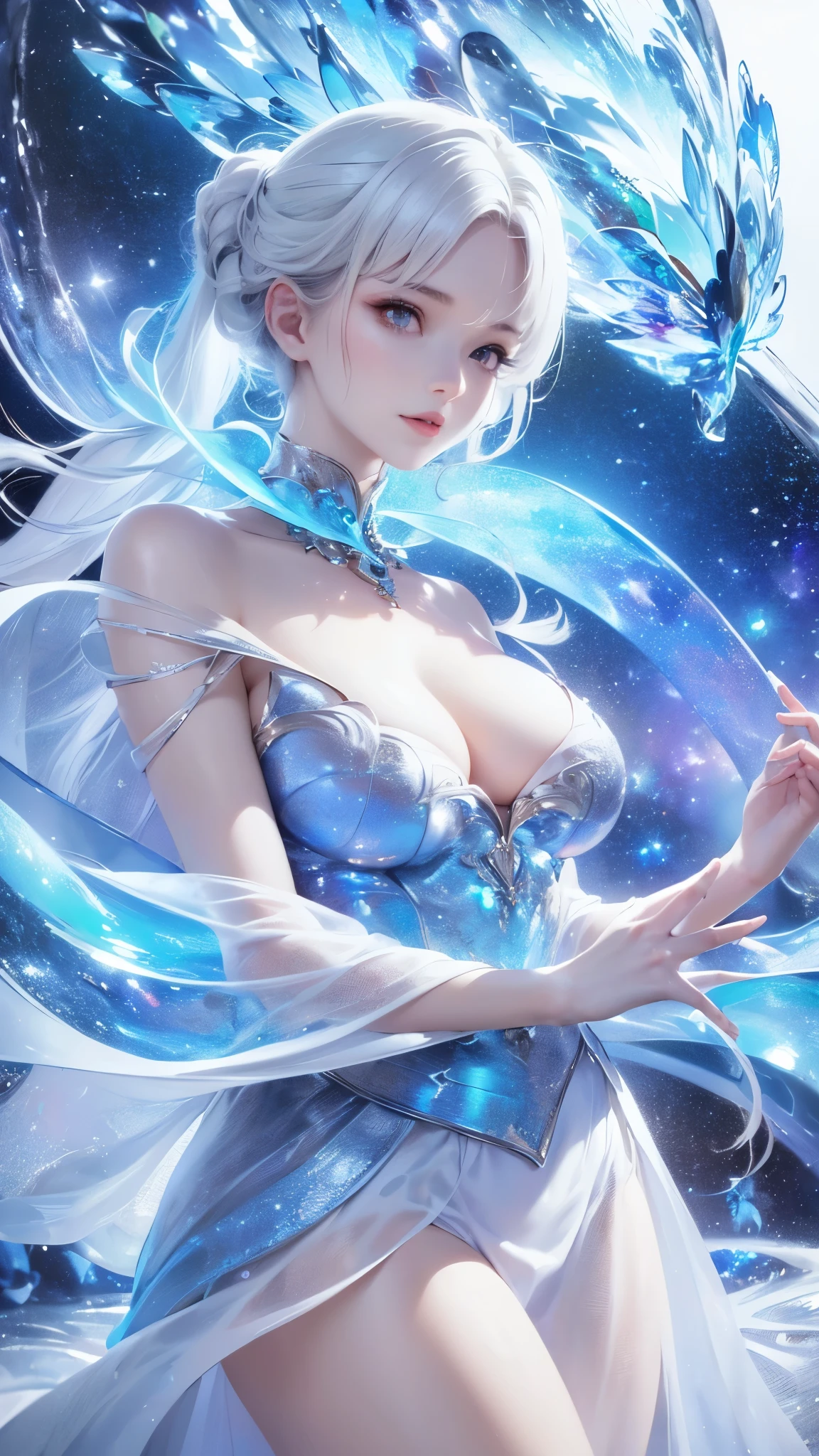 ((masterpiece)), ((( best quality))), (( Very detailed)), ((shape)),[ Realistic Light Effects ],shadow,( Fantasy Style ),(White background:1.6), simple background, (Earth Theme),(Cape)[(Hair Focus,(( one girl )),[( Big Slime Hair ): (Cloud Hair):0.3], (Background Hair ),( high saturation ),( Hair Surrounded by Galaxy Splash),)):(( Her Hair Is Made of Galactic Clouds ,:1.27628), ( Her Hair and Clothes Are Galactic Clouds and Star Clusters :1.1025),(Cape is becoming galaxy clouds)
