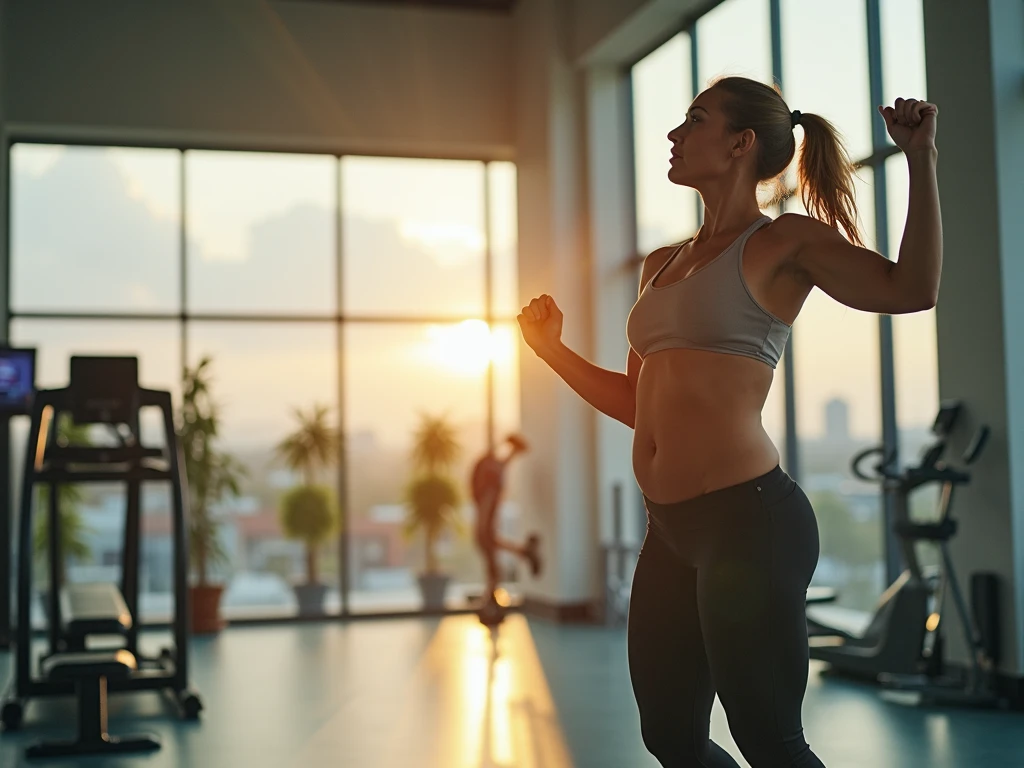 Three Chinese women standing on a Pilates core bed in front of the window, workout, long shot from back, long shot from back, Watching from behind, in  the gym, Stand on the Pilates core bed, Watching from behind, distant full body view, taken from behind,  Watching from behind