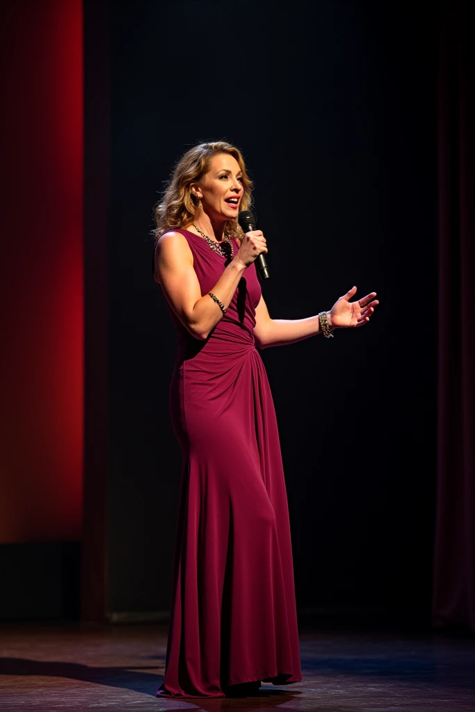a woman raising hands in the air with a joyful expression, celebrating an award win, detailed facial features, intricate details, beautiful lighting, vibrant colors, dynamic pose, studio lighting, photorealistic, hyperrealistic, 8k, best quality, highly detailed, masterpiece, striking composition, emotive, dramatic