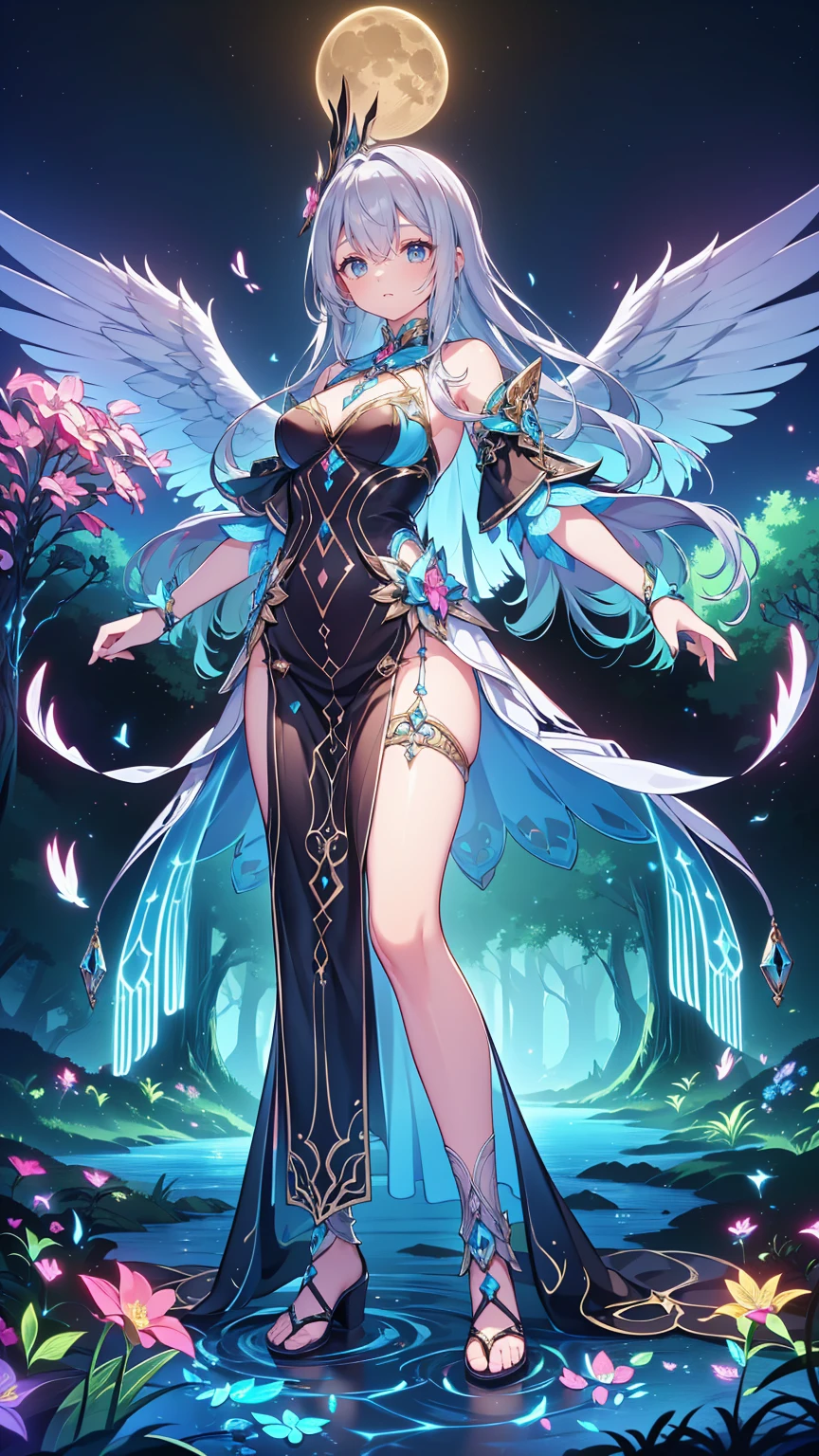 Monster Girl, Full body, Harpy, Dressed, sexy girl, wing,