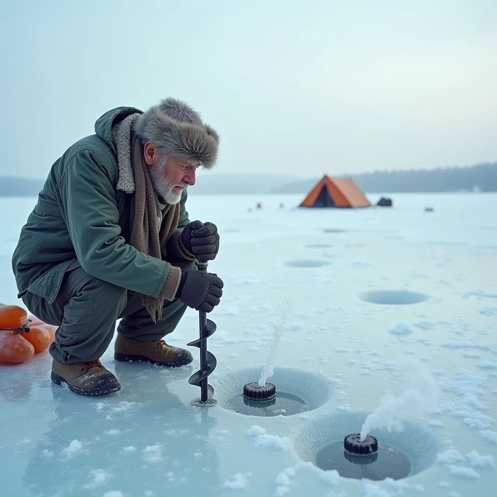 A critical image of A man fishing in a river, picking up a pine cone and criticizing: just trash, then at the same time he threw garbage into the water